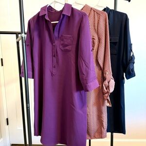 3 Shirt Dress Bundle! The Limited Collared Dress with variable sleeves.